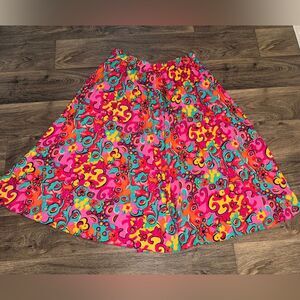 Pierre Lamonte Vintage skirt Vibrant Multicolor Floral Skirt 80s skirt